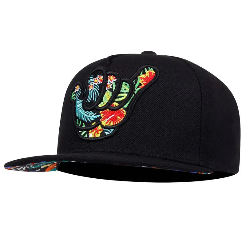Snapback Noir Shaka Fleuri 🤙