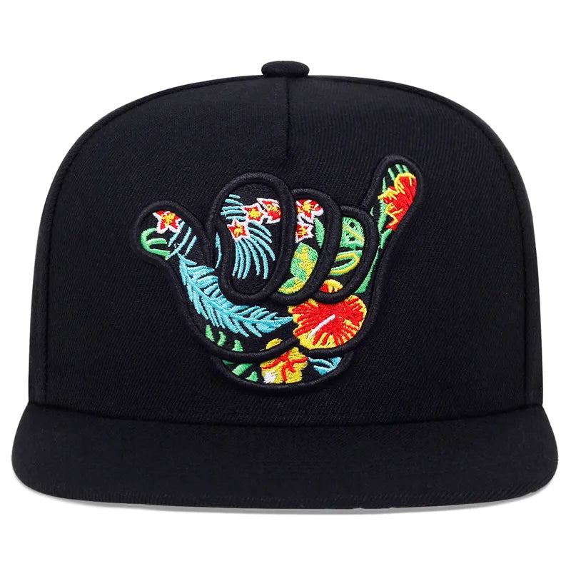 Snapback Noir Shaka Fleuri 🤙