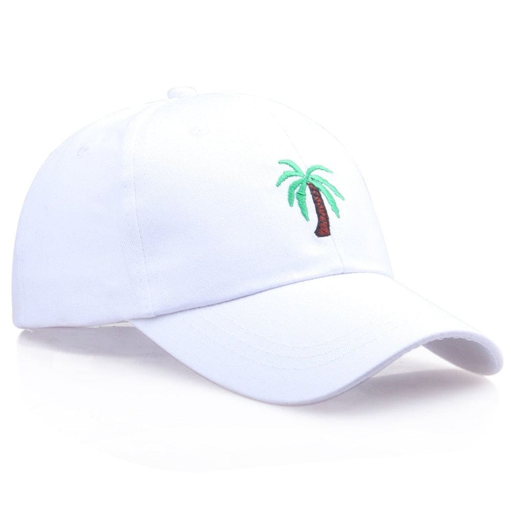 Casquette blanche avec un palmiers